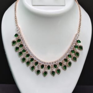 Emerald Aurora Teardrop Set / Emerald Grace Crystal Necklace/Jwellery Set