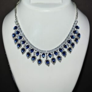 Midnight Sapphire Teardrop Set / Sapphire Luxe Crystal Necklace/Jwellery Set